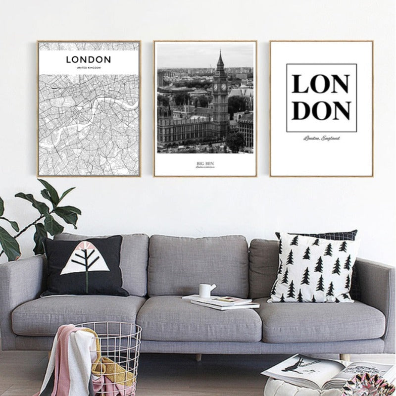 London Map Landscape - Canvas Wall Art Painting