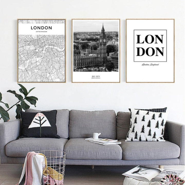 London Map Landscape - Canvas Wall Art Painting