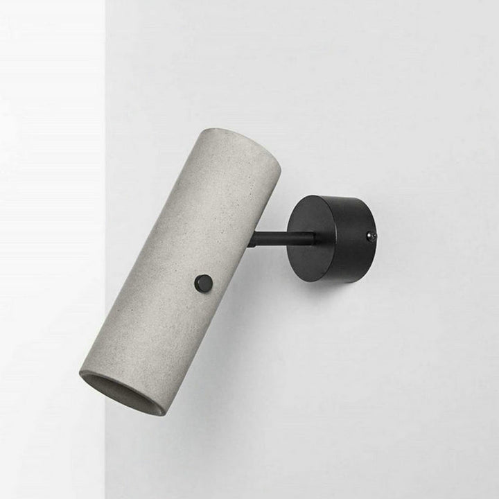 Tube Clothing Store Wall Spotlight Cement Minimalist LED Wall Light in Grey with Swivel Joint