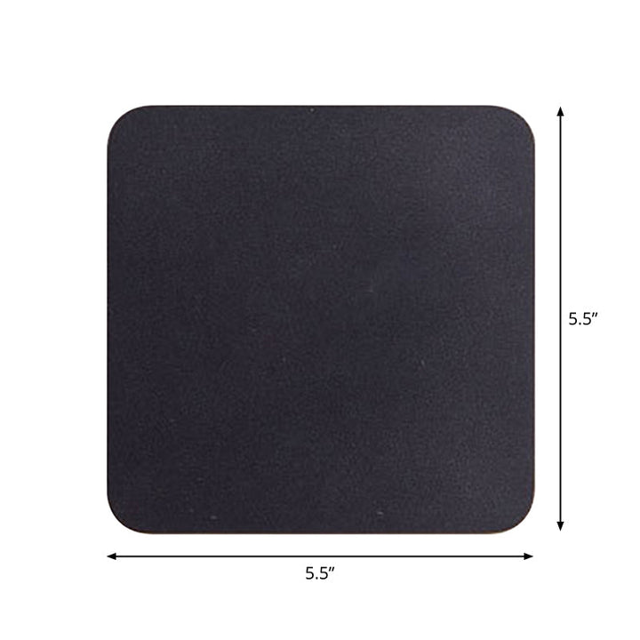 Round/Square Flush Mount Wall Lamp Minimalist Aluminum Hallway LED Sconce Light in Black
