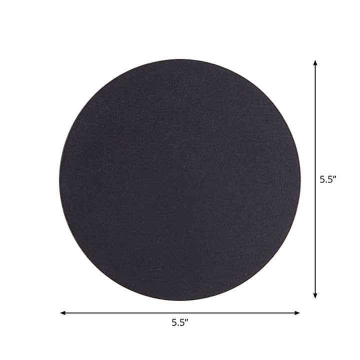 Round/Square Flush Mount Wall Lamp Minimalist Aluminum Hallway LED Sconce Light in Black