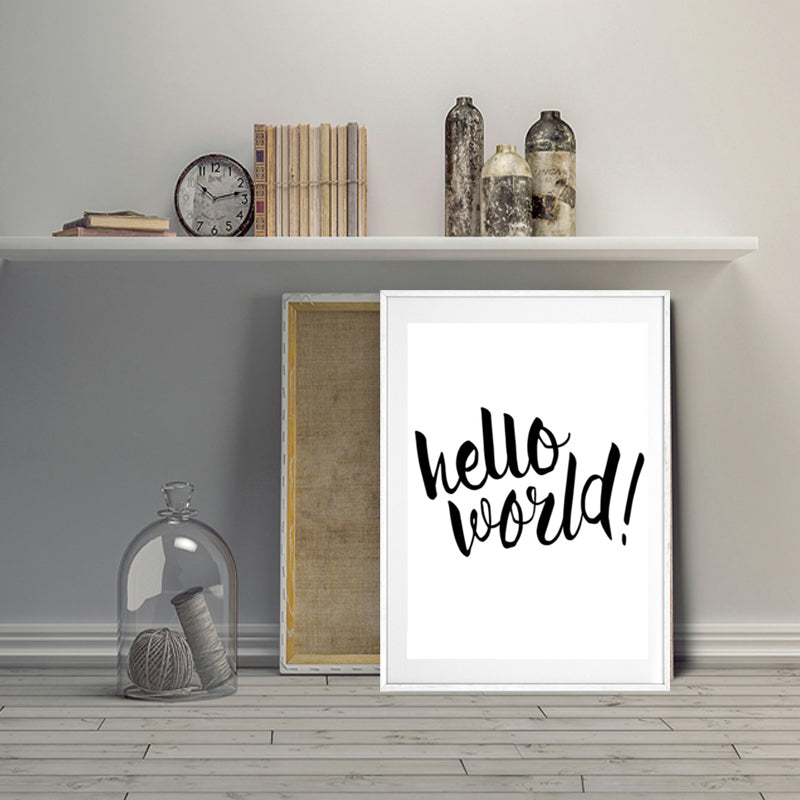 Hello World Nursery Quote - Canvas Wall Art Painting