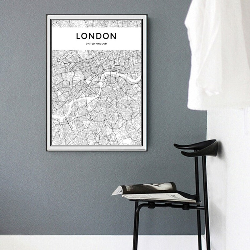 London Map Landscape - Canvas Wall Art Painting