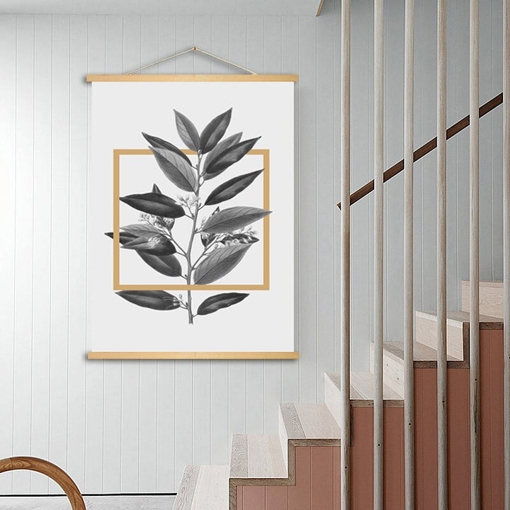 Grey Flowers Geometric Nordic Prints Posters - Canvas Wall Art Painting