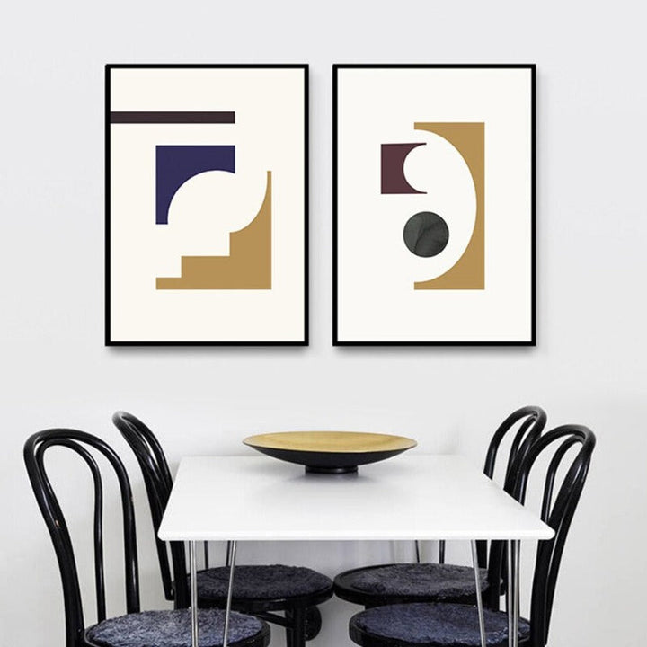 Geometric Graphic Abstract Minimalist Gallery  - Canvas Wall Art Painting