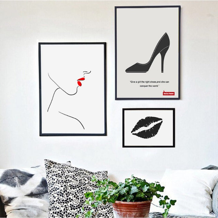 Makeup Lips  - Canvas Wall Art Painting