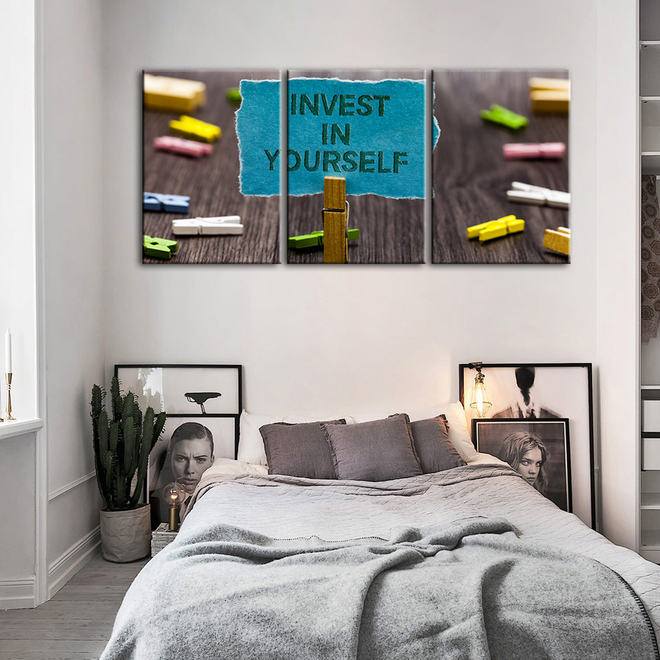 Invest In Yourself 3 Piece - Canvas Wall Art Painting