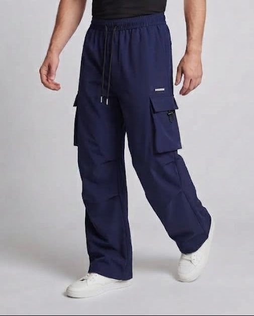 Men's Casual Cargo-Baggy Pants with Drawstring Waist, Multifunctional Pockets & Straight Leg Mune Fashion