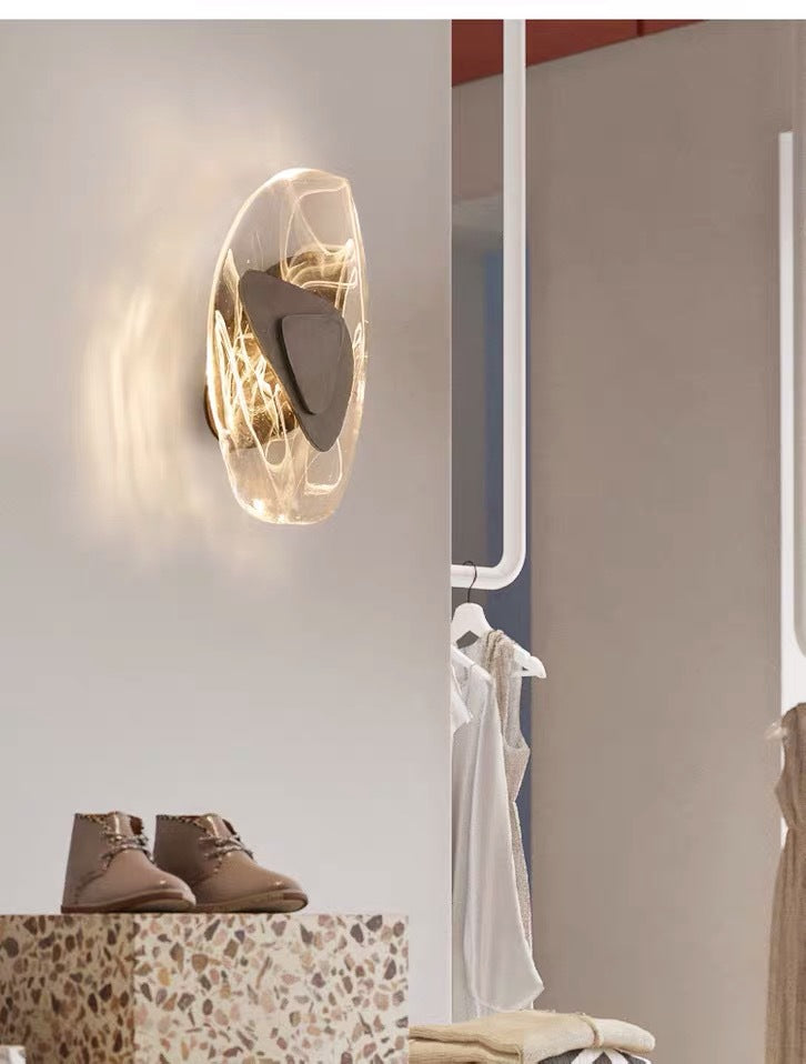 Modern Nordic Sconce Light Fixture 1 Light Glass Wall Mount Lighting Light Luxury Sconce for Bedroom