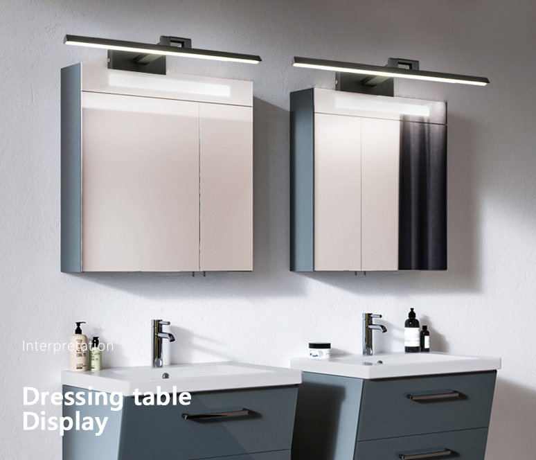 Linear LED Vanity Light Fixtures Modern Minimalist Style Metal Single Vanity Light