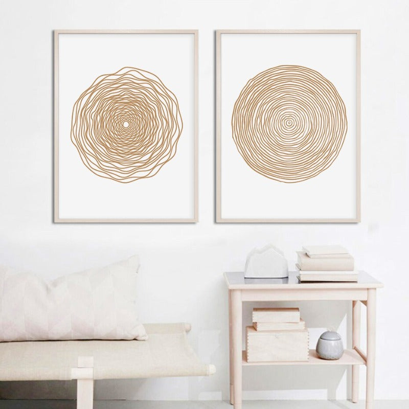 Minimalist Geometric Abstract Circle - Canvas Wall Art Painting