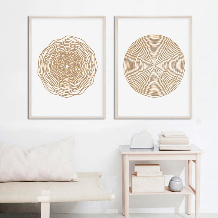 Minimalist Geometric Abstract Circle - Canvas Wall Art Painting
