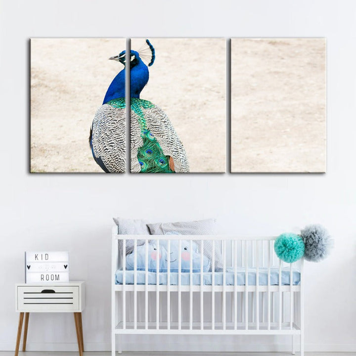 Skirted Elegant Peacock-Canvas Wall Art Painting 3 Pieces