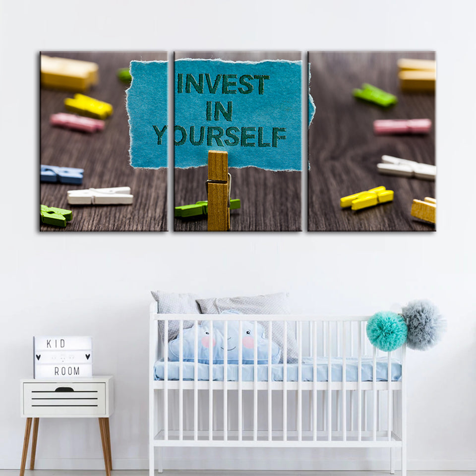Invest In Yourself 3 Piece - Canvas Wall Art Painting