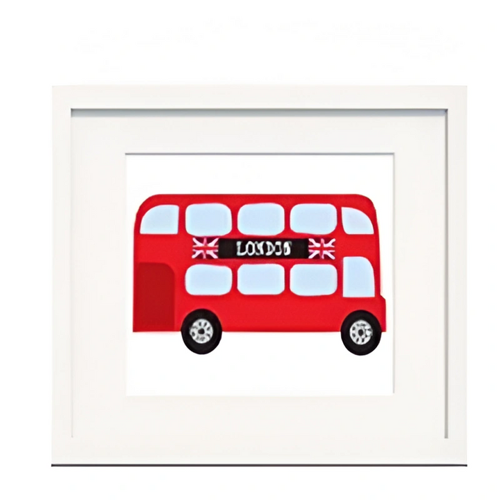 London Bus Theme Nursery Decor - Canvas Wall Art Painting