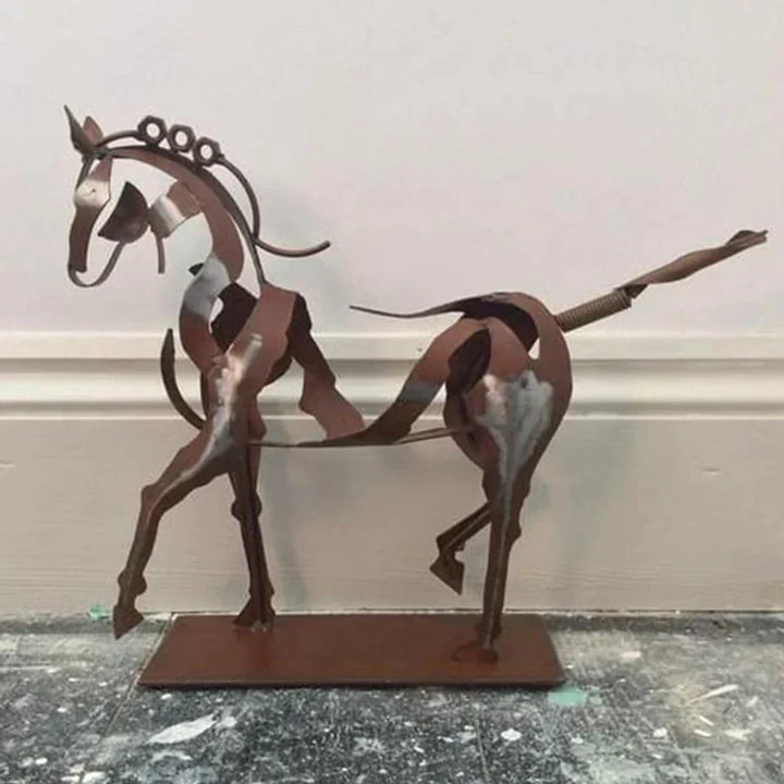 Horse Sculpture - AdonisMetal - Rustic Elegance - Timeless Decorative Piece