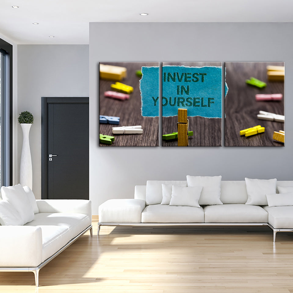 Invest In Yourself 3 Piece - Canvas Wall Art Painting