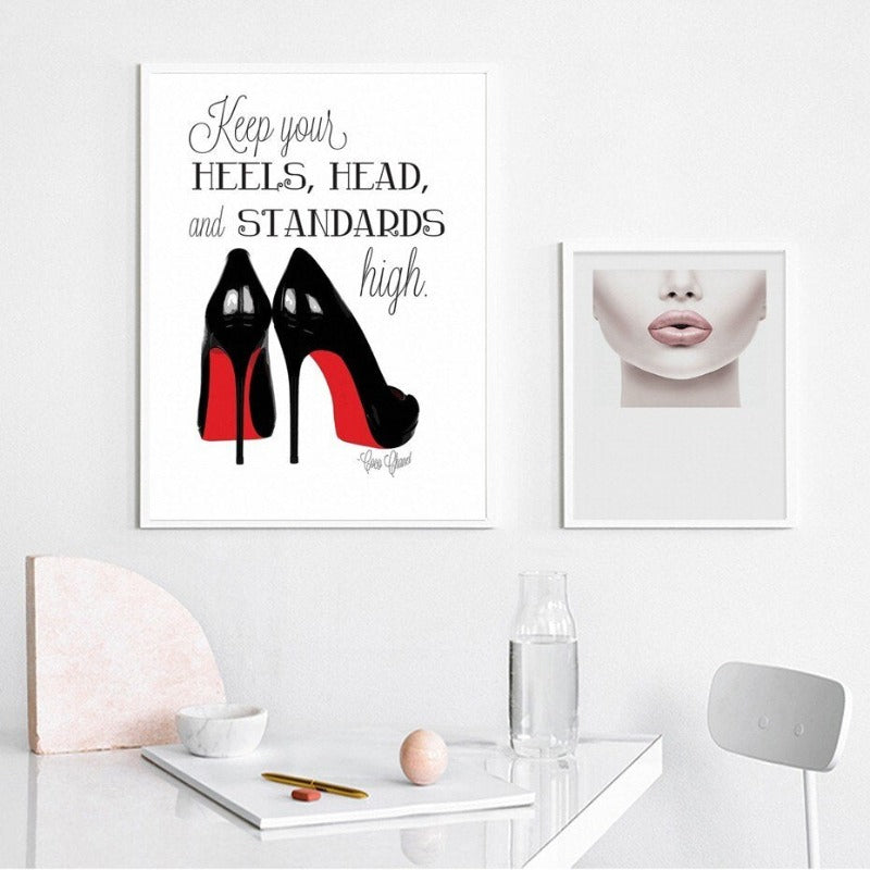 Fashion Makeup Girl Decorative - Canvas Wall Art Painting