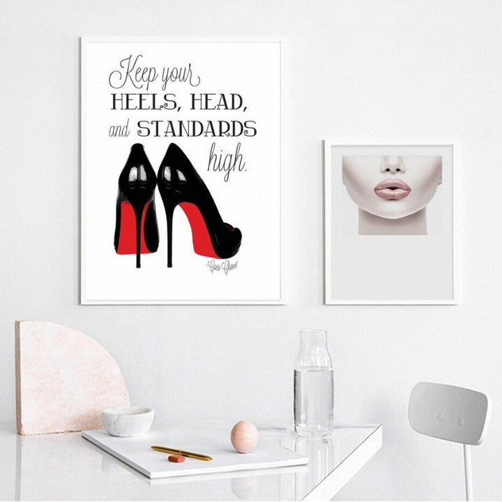 Fashion Makeup Girl Decorative - Canvas Wall Art Painting