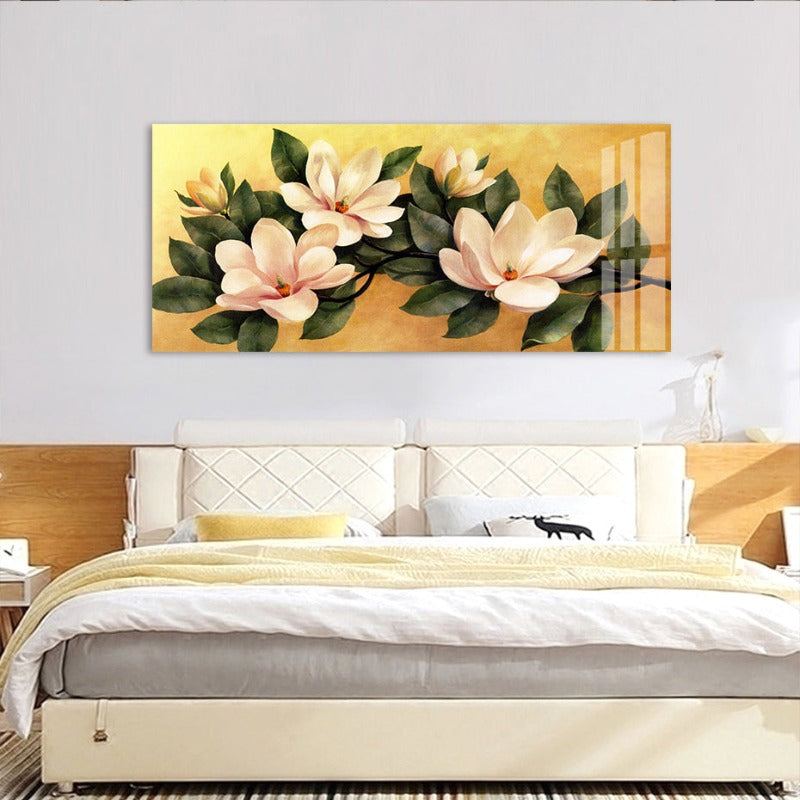 Vintage Magnolia Floral Poster - Canvas Wall Art Painting