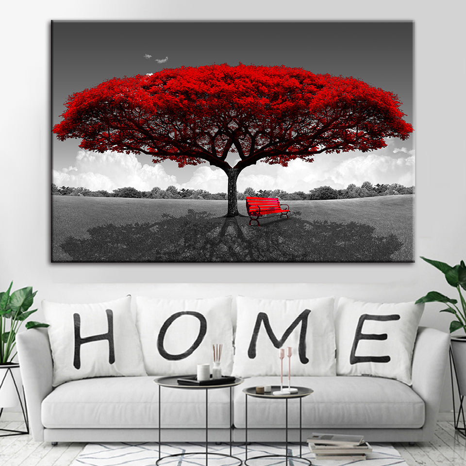 Red Blossoms - Canvas Wall Art Painting | Nature Inspired Wall Art