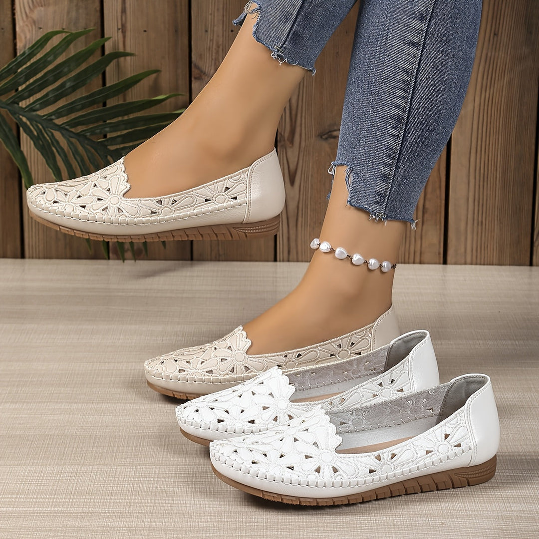 Azal Floral Perforated Loafers