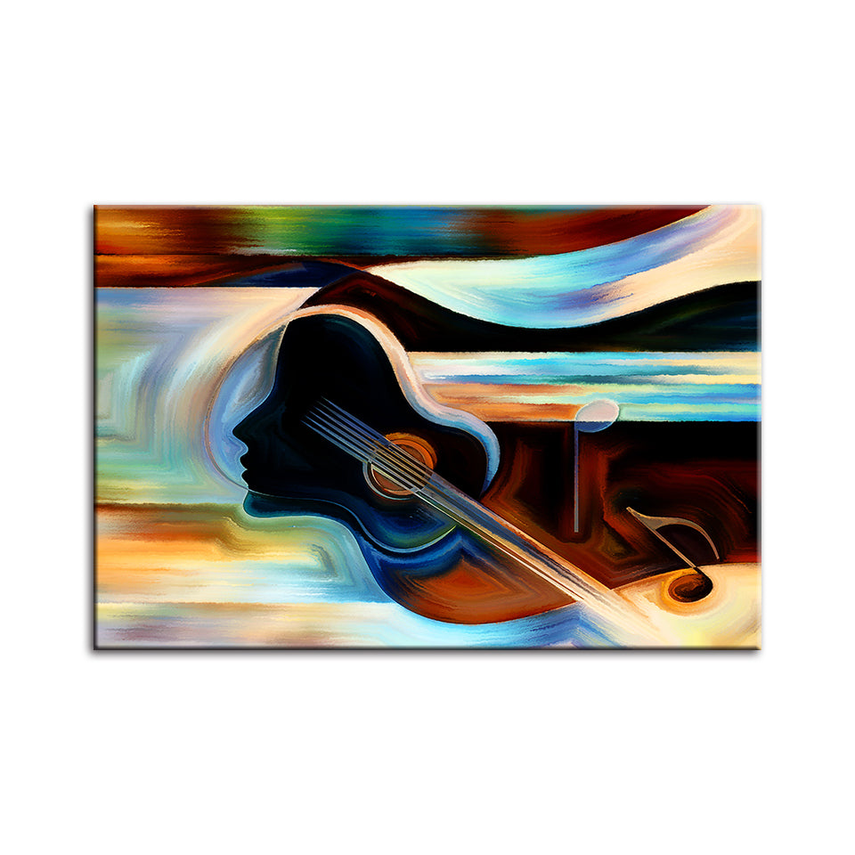 Guitar Lady - Canvas Wall Art Painting