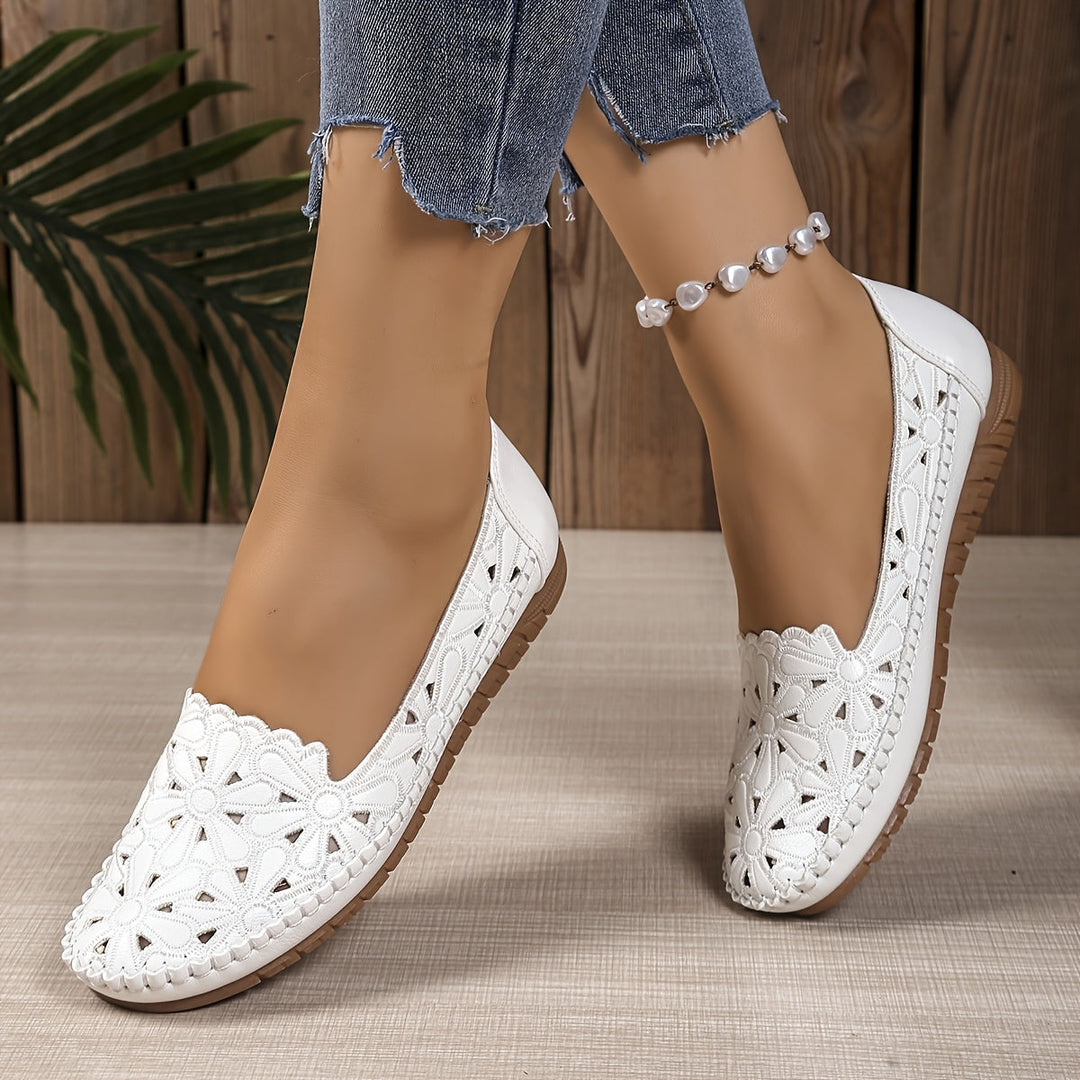 Azal Floral Perforated Loafers