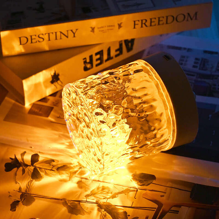 Crystal Lamp Water Ripple Projector Night Light Decoration Home Houses Bedroom Aesthetic Atmosphere Holiday Gift Sunset Lights Home Decor