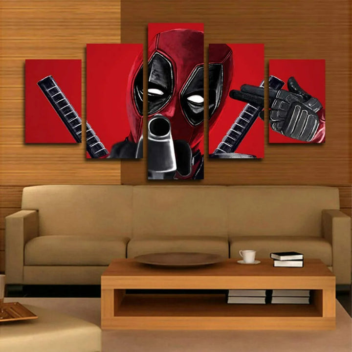 Set of 5 Deadpool Wall Canvas