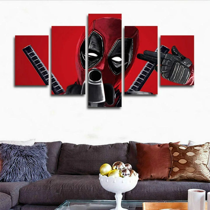 Set of 5 Deadpool Wall Canvas