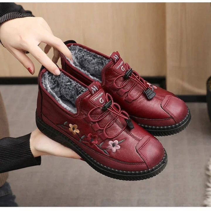 Floral Shoes with Warm Lining
