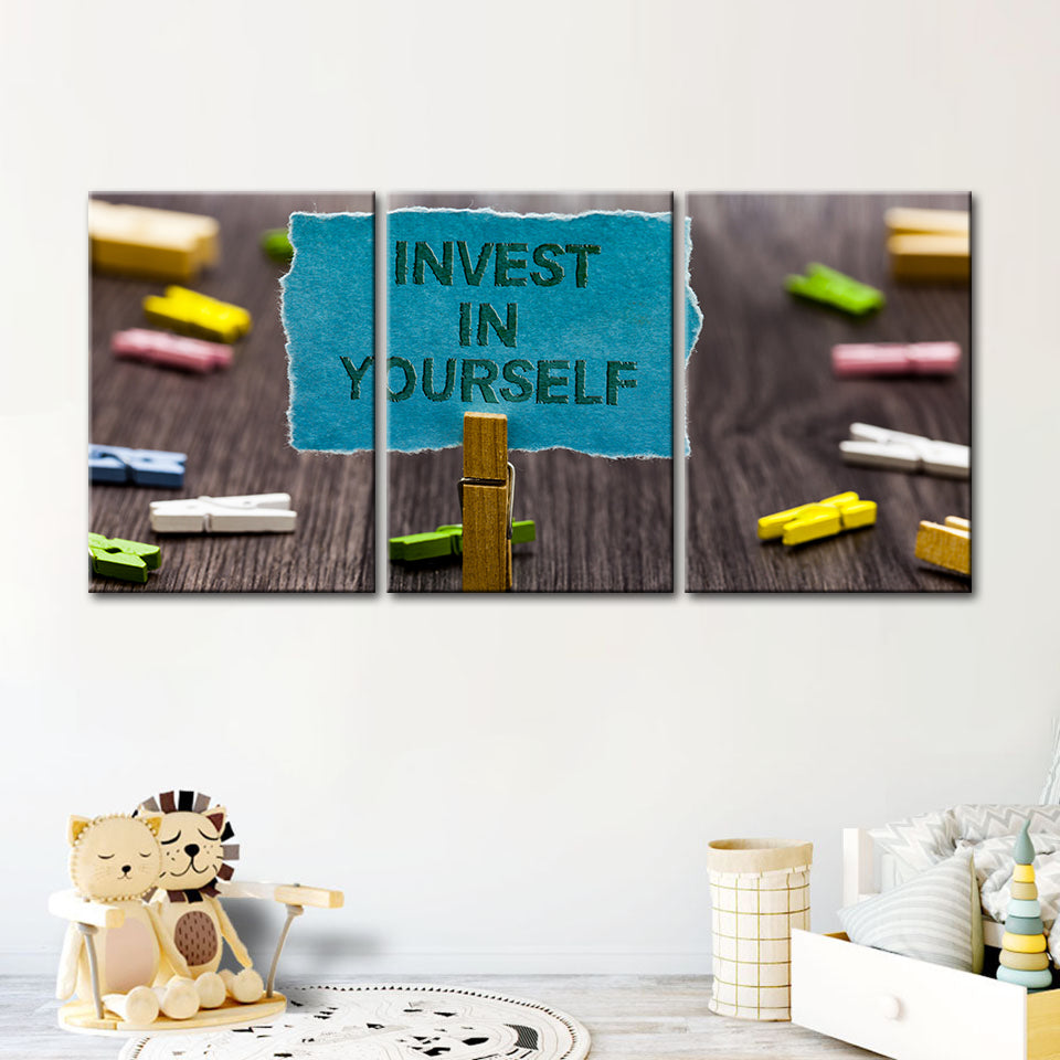 Invest In Yourself 3 Piece - Canvas Wall Art Painting