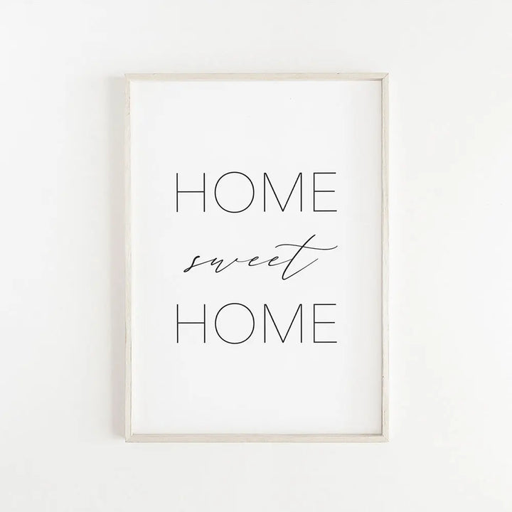 Home Sweet Home Black White Quotes Posters Wall Art Fine Art Canvas Prints Minimalist Nordic Pictures For Simple Living Room Decor