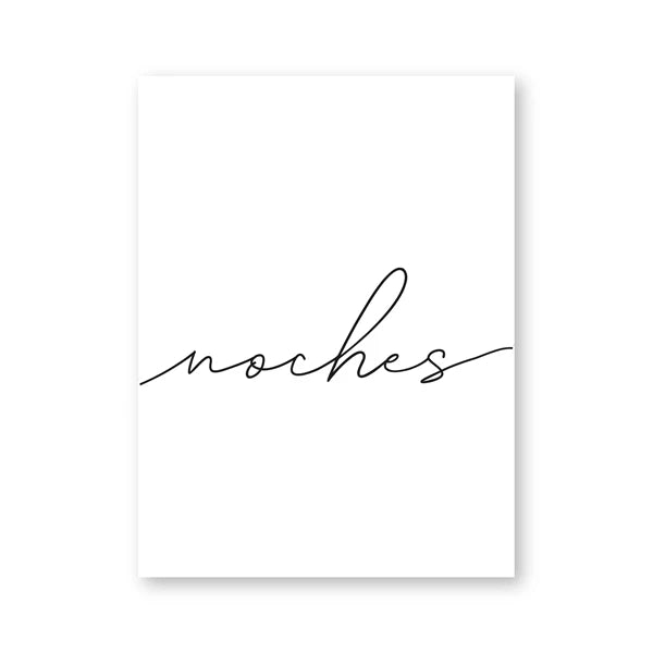 Buenas Noches Good Night Spanish Quotes Post Simple Black White Quotations Wall Art Fine Art Canvas Prints Minimalist Nordic Pictures For Bedroom
