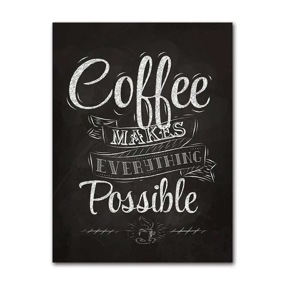 Coffee Connoisseur Wall Art Fine Art Canvas Prints Black White Coffee Menu Poster Pictures For Kitchen Diner Coffee Shop Cafe Art Decor