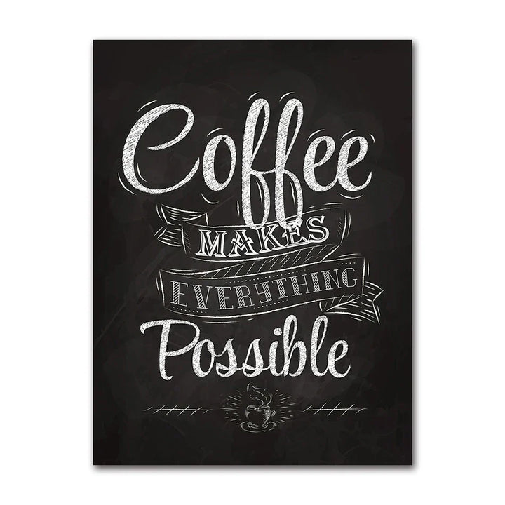 Coffee Connoisseur Wall Art Fine Art Canvas Prints Black White Coffee Menu Poster Pictures For Kitchen Diner Coffee Shop Cafe Art Decor