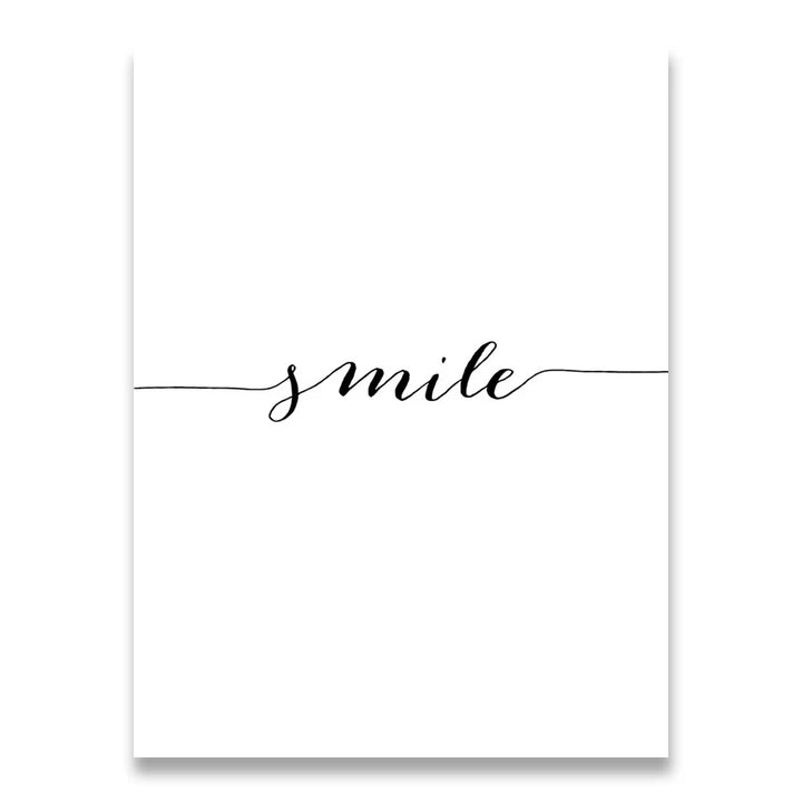 Daily Inspiration Words Wall Art Fine Art Canvas Prints Love Smile Sweet Dreams Quotations Posters Black White Pictures For Living Room Bedroom Art Decor