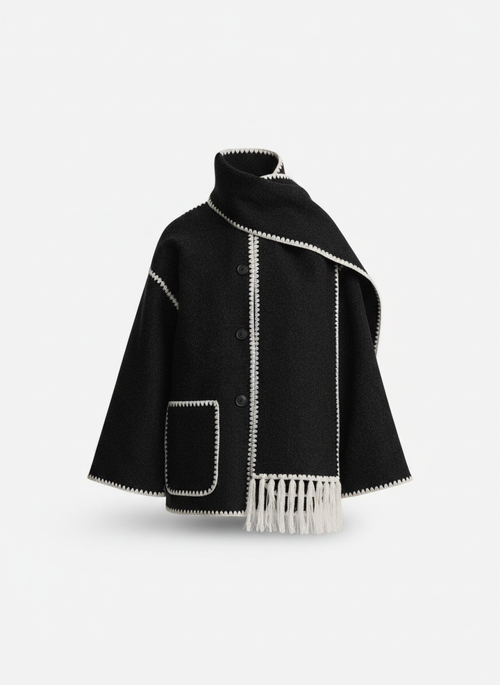 Elegant Scarf Jacket Women Warm