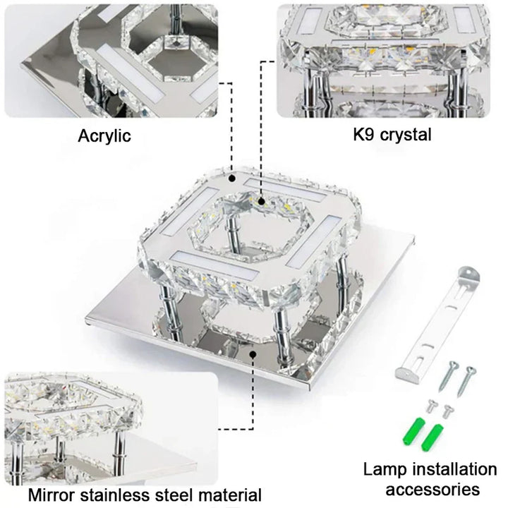 Ceiling Lamp Lights - Decorative LED Lamps For Room Chandelier Crystal Chandeliers - Home Kitchen Bedroom Living Modern Dining Hallway