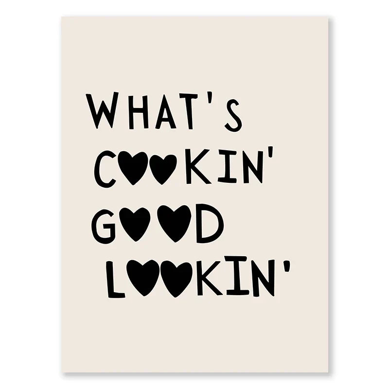 Kitchen Cooking Love Quotes Wall Art Fine Art Canvas Prints Minimalist Modern Typographic Posters Pictures For Kitchen Dining Room Cafe Art Decor