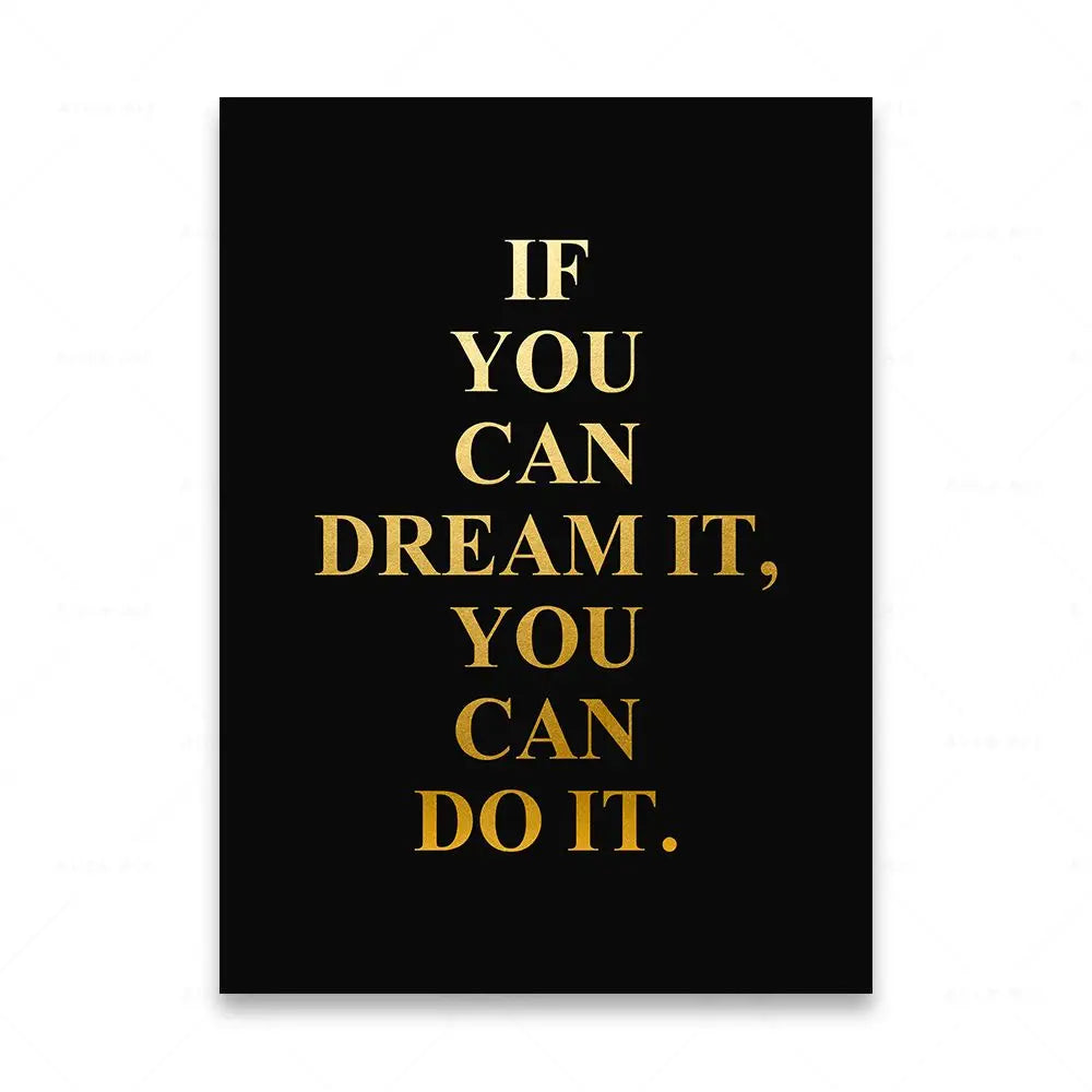Motivational Words Wall Art Fine Art Canvas Prints Black & White Inspirational Quotations Posters For Living Room Bedroom Study Room Art Decor
