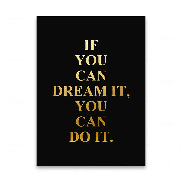 Motivational Words Wall Art Fine Art Canvas Prints Black & White Inspirational Quotations Posters For Living Room Bedroom Study Room Art Decor