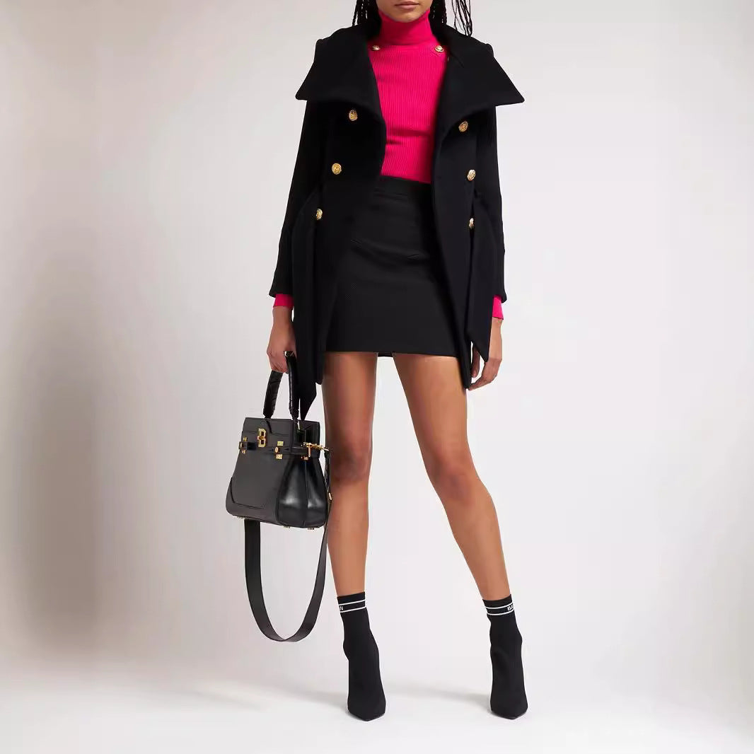 Women's Figure-Hugging Mini Skirt with High Waist and Clean Cut Mune Fashion