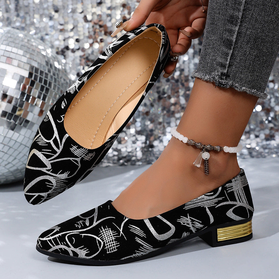 Elegant Women's Ballet Flats with Pattern and Comfortable Lining