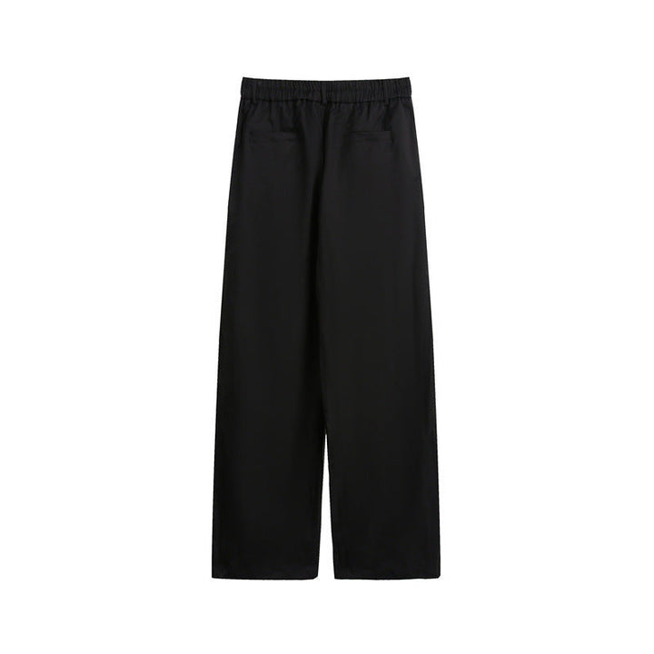 Women's loose-fit palazzo pants with elastic waistband, pleats, and straight leg Mune Fashion