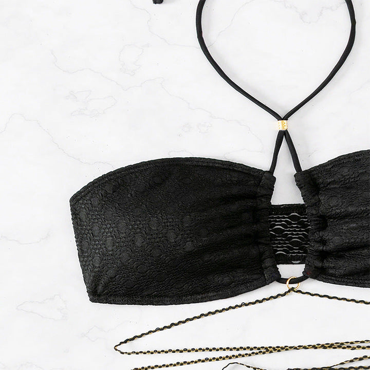 Women's bandeau bikini with refined tie straps and elegant details Mune Fashion