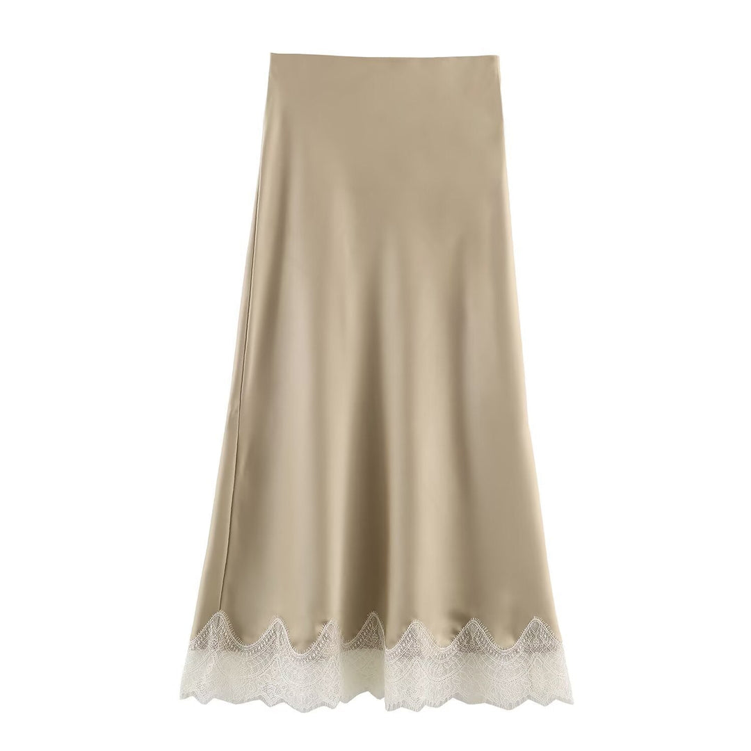 Women's Elegant Nightgown with Delicate Lace Trim