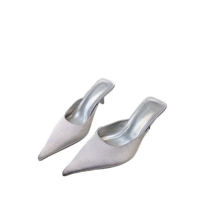 Women's pointed-toe mule with low kitten heel and backless design Mune Fashion