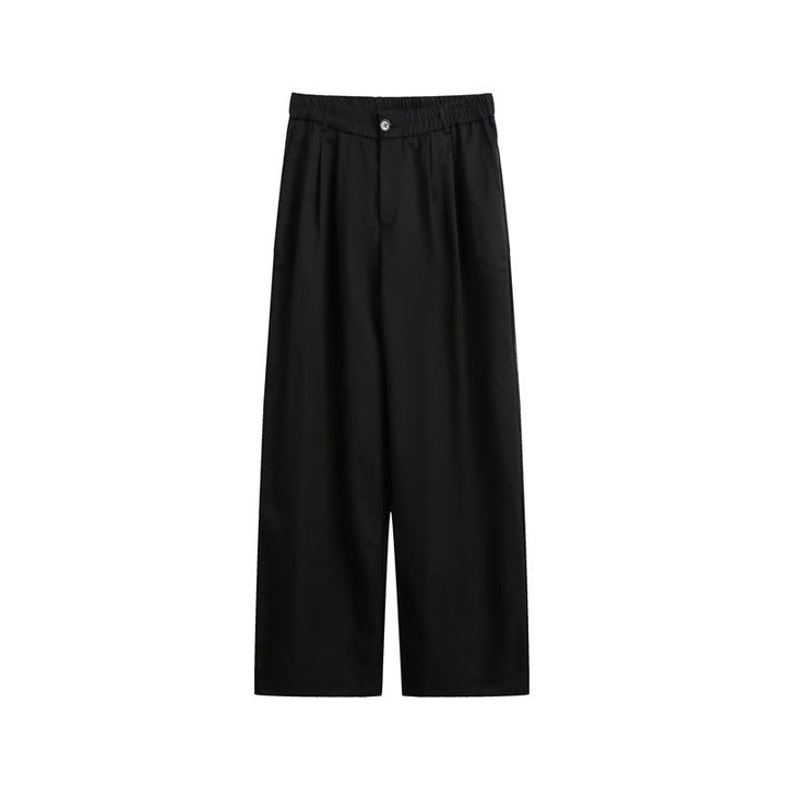 Women's loose-fit palazzo pants with elastic waistband, pleats, and straight leg Mune Fashion